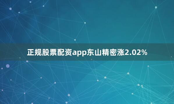 正规股票配资app东山精密涨2.02%